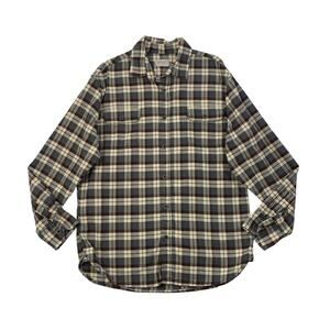Jachs Shirt Mens L Large Plaid Cotton Flannel Long Sleeve Shirttail Pockets